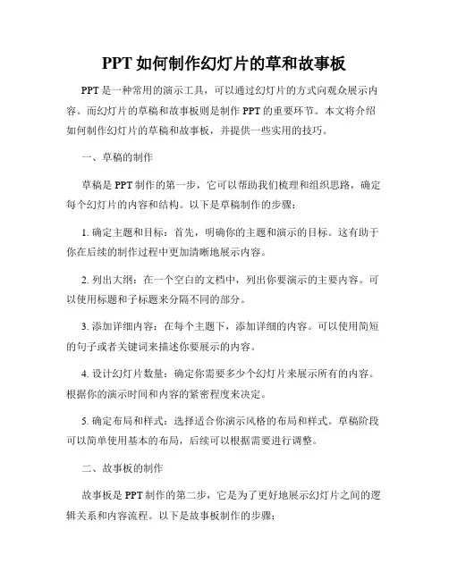 PPT如何制作幻灯片的草和故事板