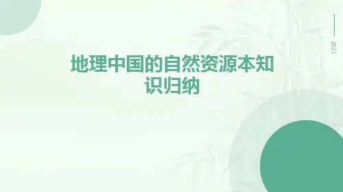 地理中国的自然资源本知识归纳新ppt
