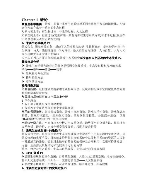 景观规划复习资料