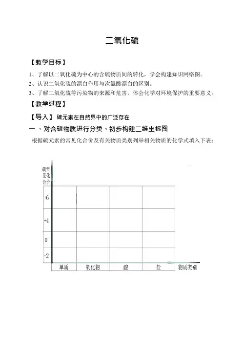 二氧化硫的性质导学案(可编辑修改word版)