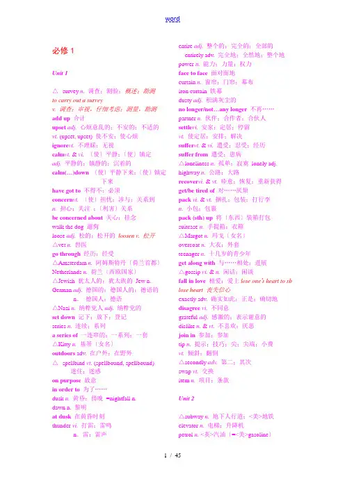 人教版_高中英语1-8册词汇表