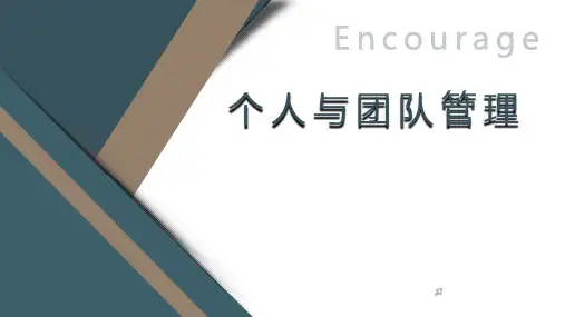 个人与团队管理
