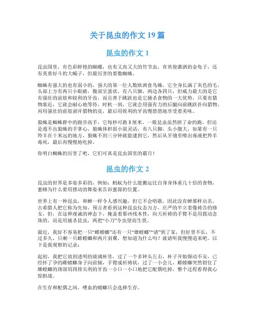 关于昆虫的作文19篇