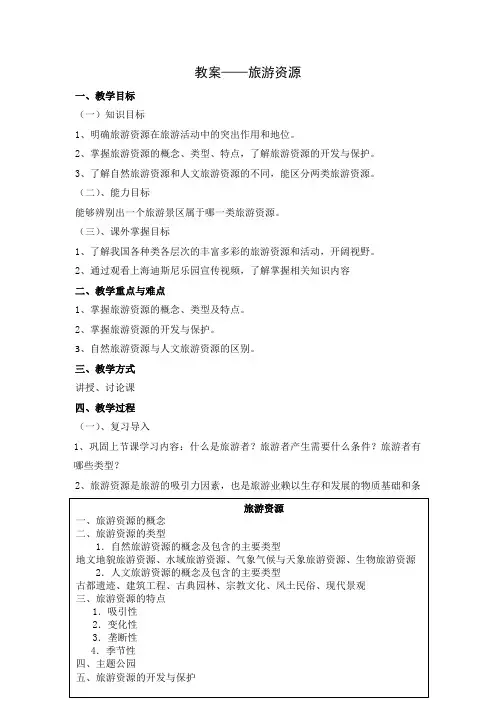 旅游资源教案
