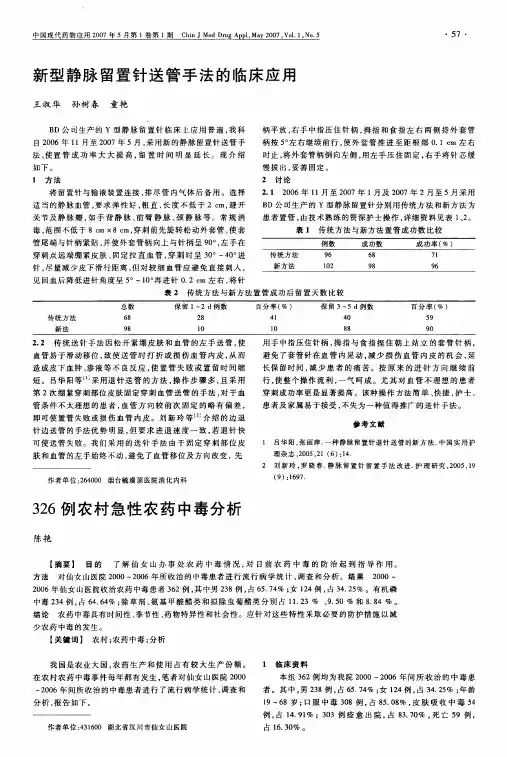 新型静脉留置针送管手法的临床应用