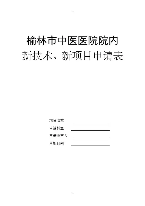 新技术、新项目申报表
