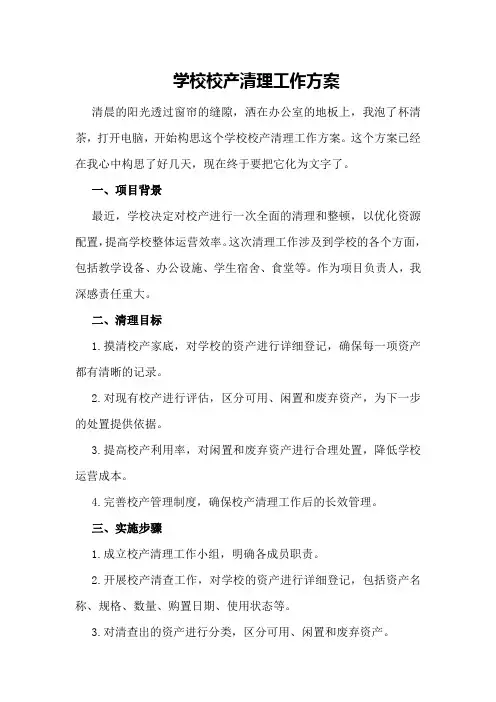 学校校产清理工作方案
