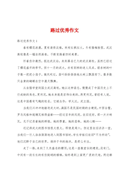 路过优秀作文