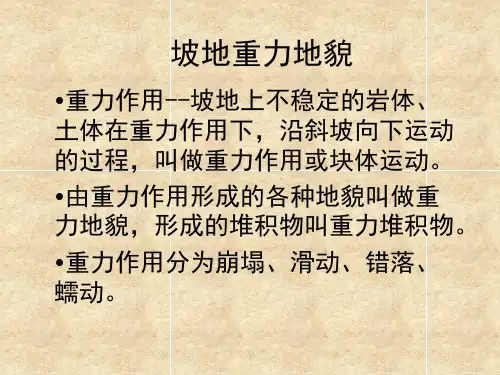 《地质地貌学》第十一章  坡地重力地貌