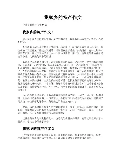 我家乡的特产作文