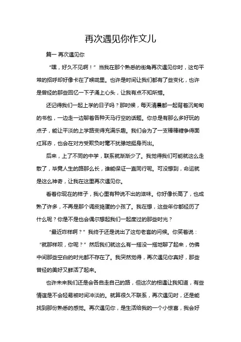 再次遇见你作文儿