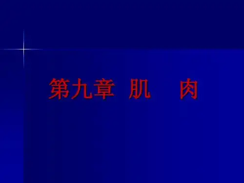 动物生理学 第九章 肌肉