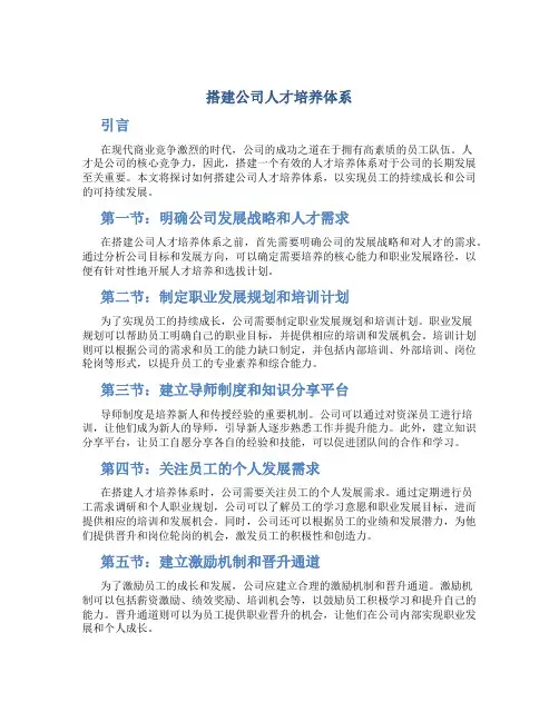 搭建公司人才培养体系