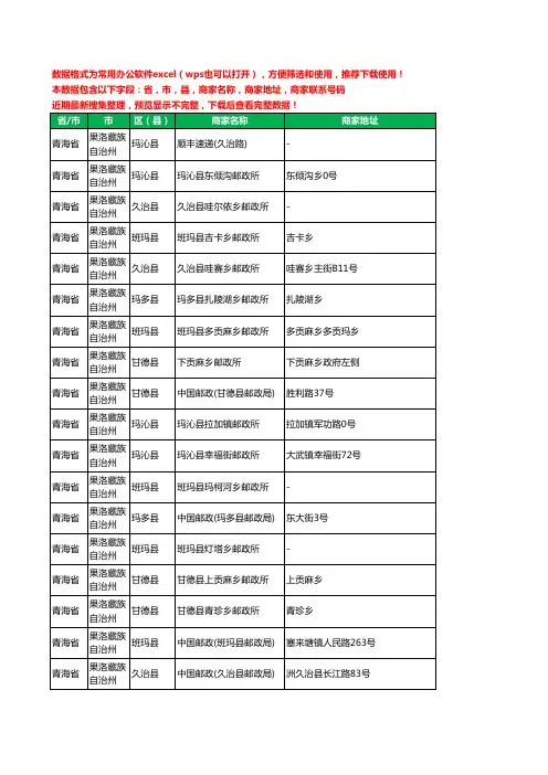 2020新版青海省果洛藏族自治州运输工商企业公司商家名录名单黄页联系电话号码地址大全35家