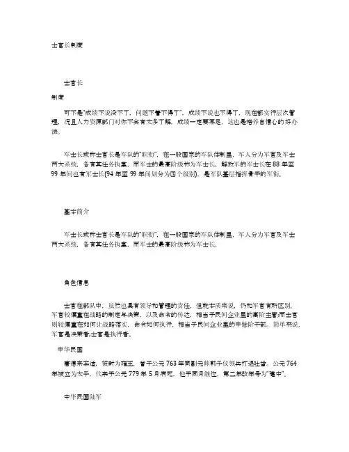 士官长制度——精选推荐