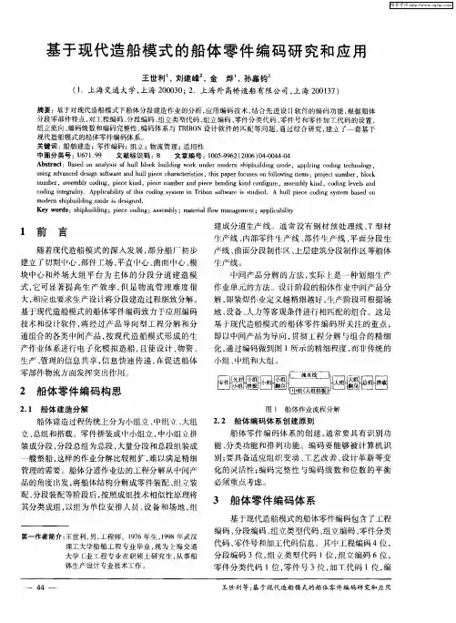 基于现代造船模式的船体零件编码研究和应用
