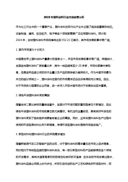 2023年塑料涂料行业市场前景分析