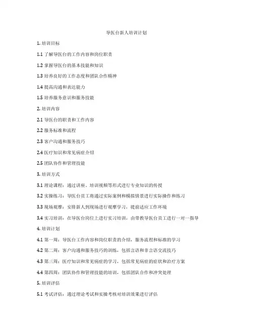 导医台新人培训计划