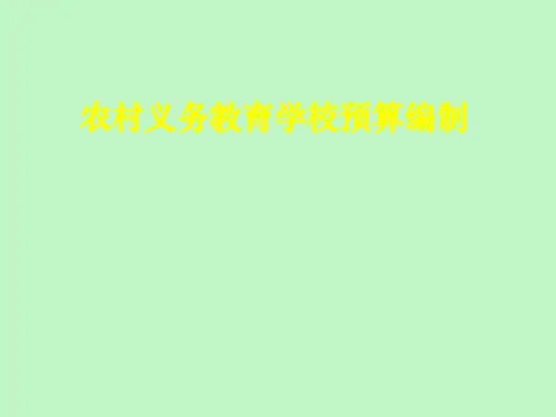 农村义务教育学校预算编制