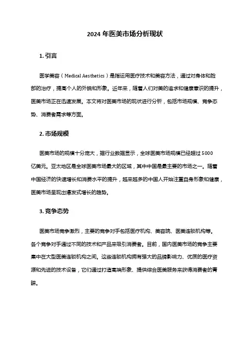 2024年医美市场分析现状