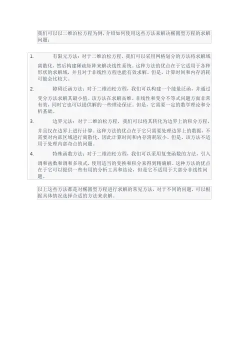 椭圆型方程新解法