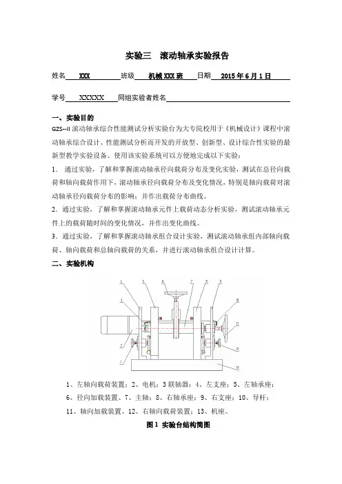 浙师大 滚动轴承实验报告