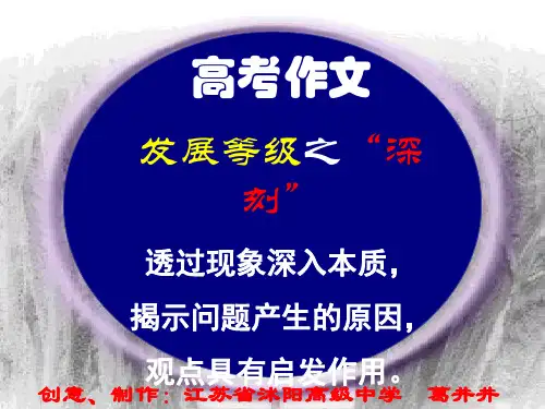 发展等级之“深刻”——感悟生活,体现“深刻”ppt