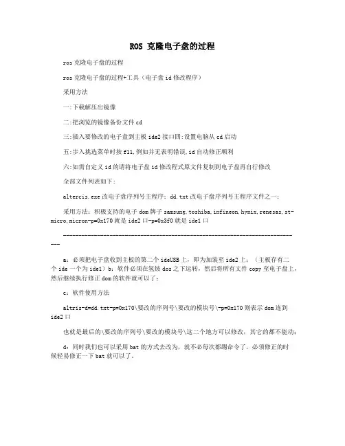 ROS 克隆电子盘的过程