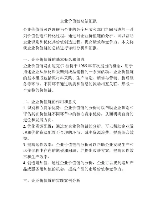 企业价值链总结汇报