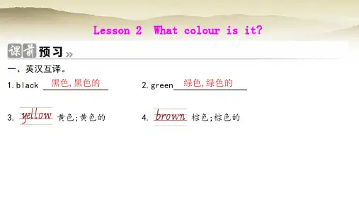 粤教沪外教版小学英语三年级上册Unit4Lesson2 What colour is it课件