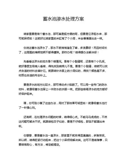 蓄水池渗水处理方案