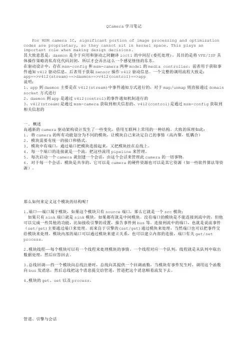 QCamera学习笔记