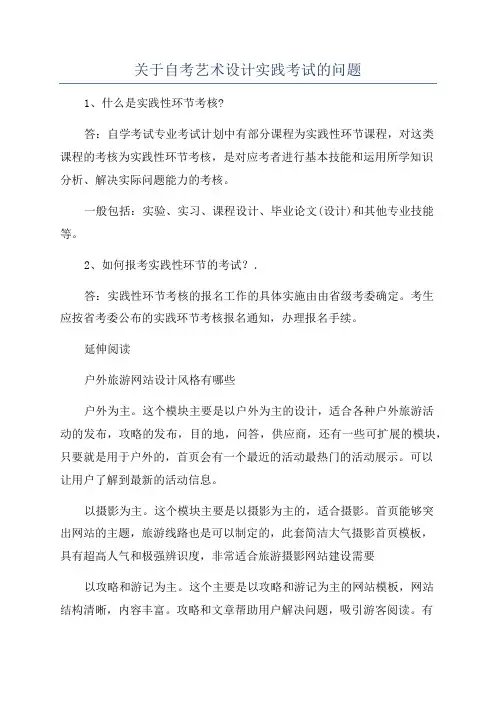关于自考艺术设计实践考试的问题