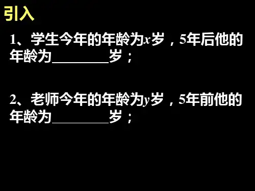二元一次方程组的应用十年龄问题