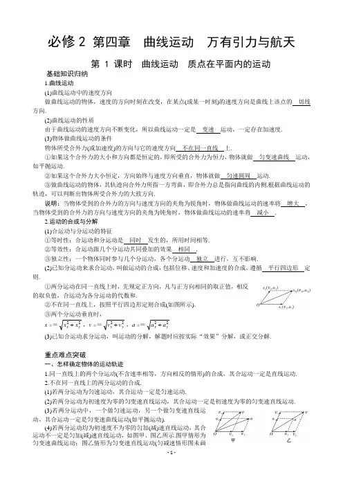 2014届一轮复习第4章曲线运动_万有引力与航天