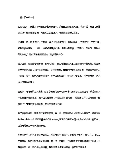 我心目中的英雄
