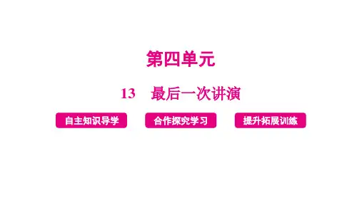 第13课《最后一次讲演》课件+++++++++++2023-2024学年统编版语文八年级下册