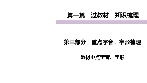 部编版语文四川中考语文复习基础专题复习——教材重点字音、字形课件