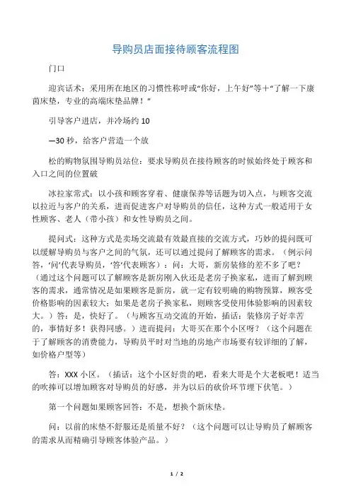 导购员店面接待顾客流程图
