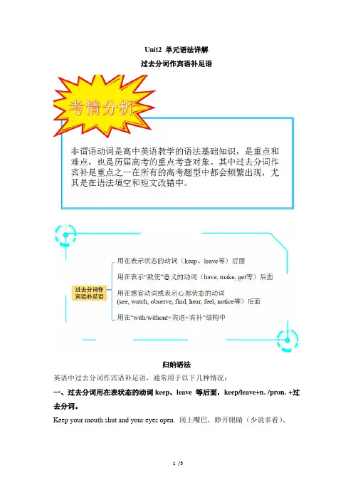 人教课标版高中英语必修5 Unit2_单元语法详解