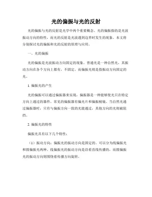 光的偏振与光的反射