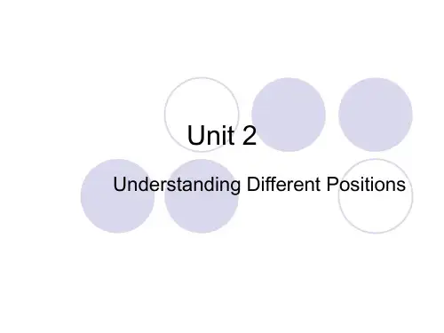 Unit 2(understanding different positions)