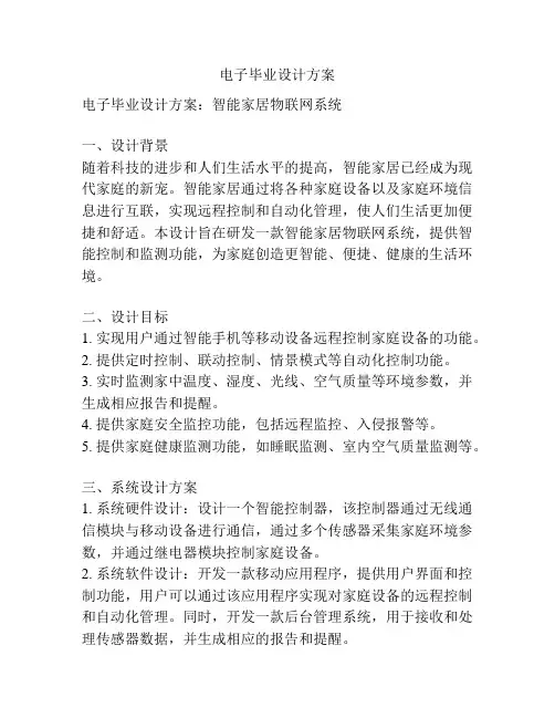 电子毕业设计方案