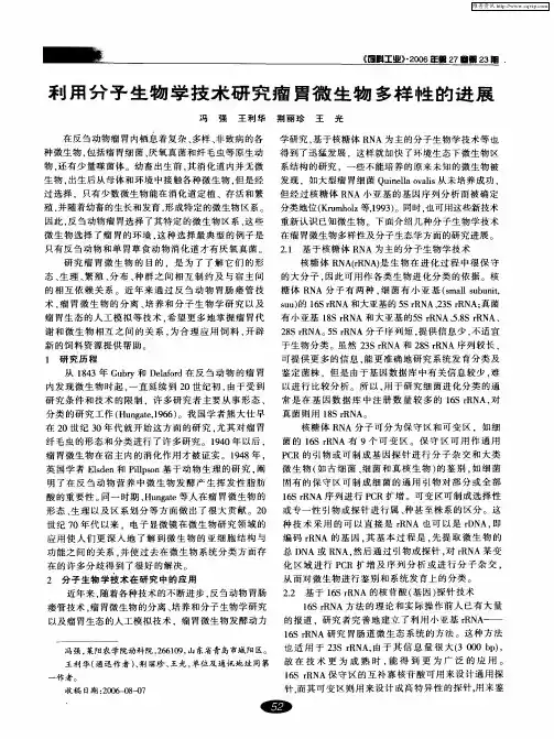 利用分子生物学技术研究瘤胃微生物多样性的进展