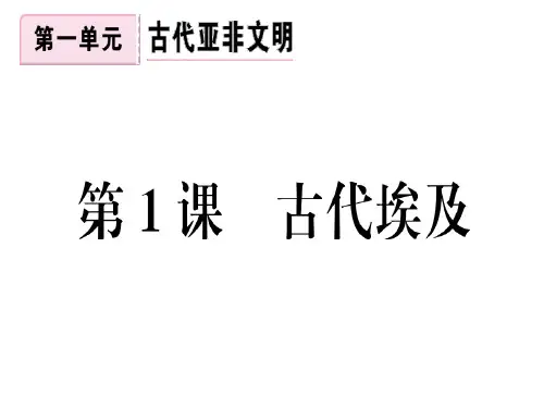秋人教部编版九年级上册历史习题课件：第1课 古代埃及(共29张PPT)