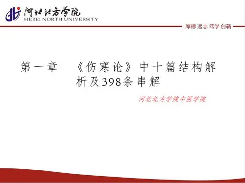 第一章   《伤寒论》中十篇结构解析及398条串解