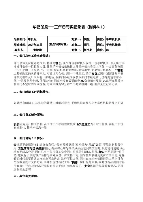 工作日写实记录表——啤机组.xls