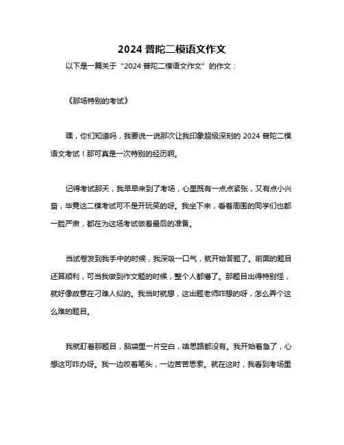 2024普陀二模语文作文
