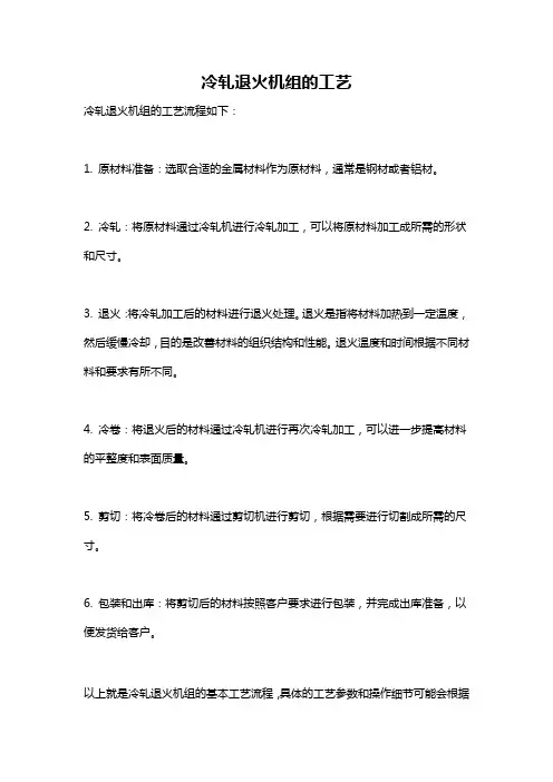 冷轧退火机组的工艺