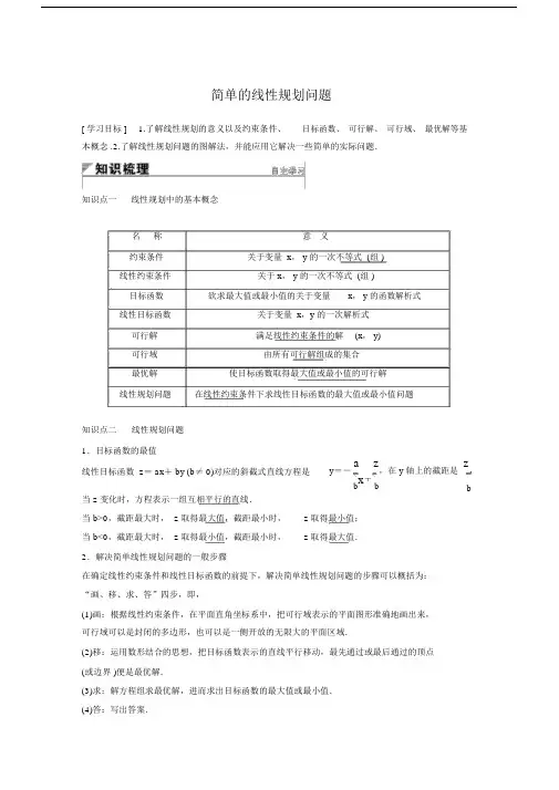 (完整版)简单的线性规划问题(附答案).doc